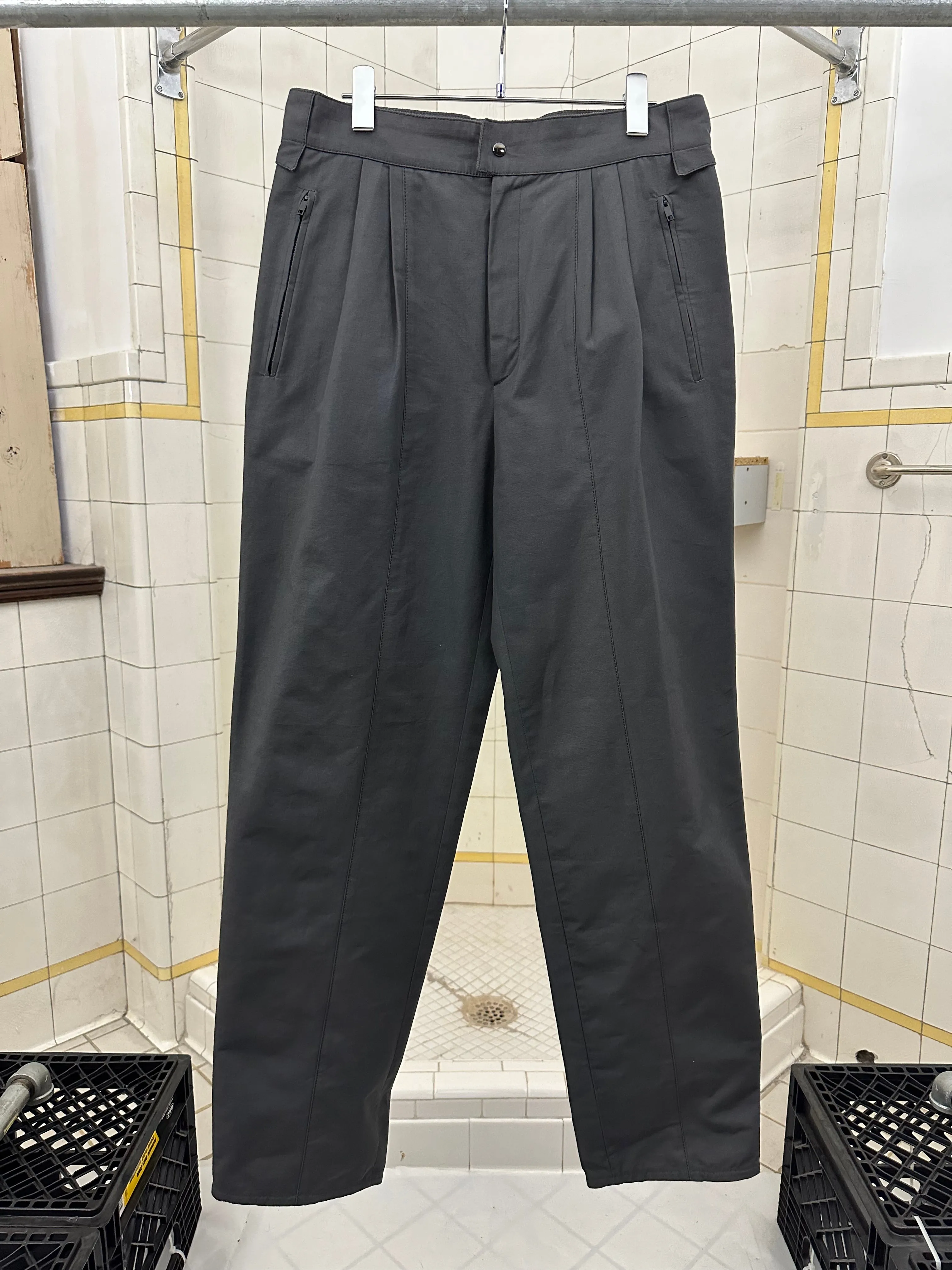 1980s Claude Montana High Waisted Pleated Trousers - Size M