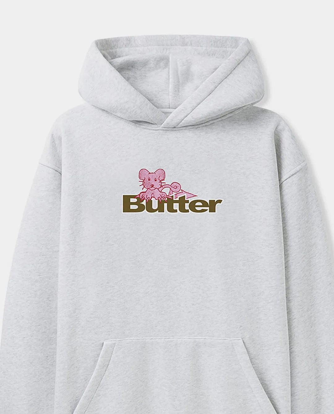 Butter Goods - Rat Logo Pullover Hood - Ash