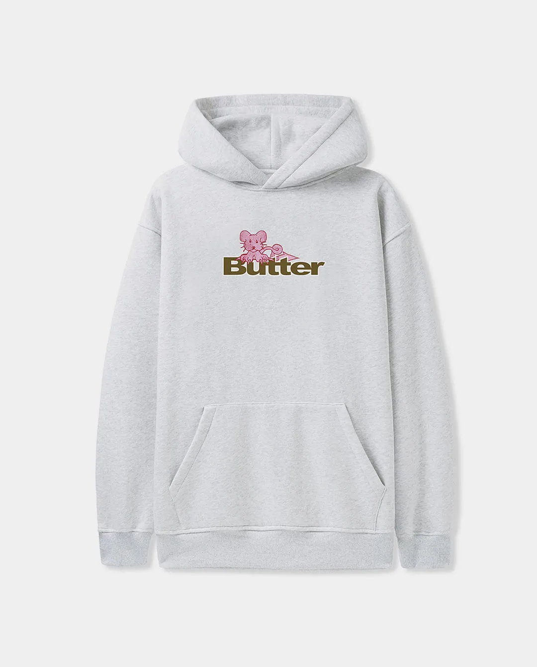 Butter Goods - Rat Logo Pullover Hood - Ash