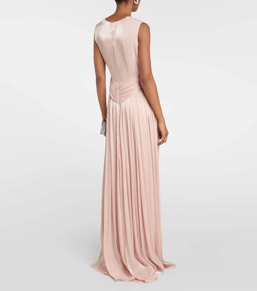 Costarellos Draped satin gown