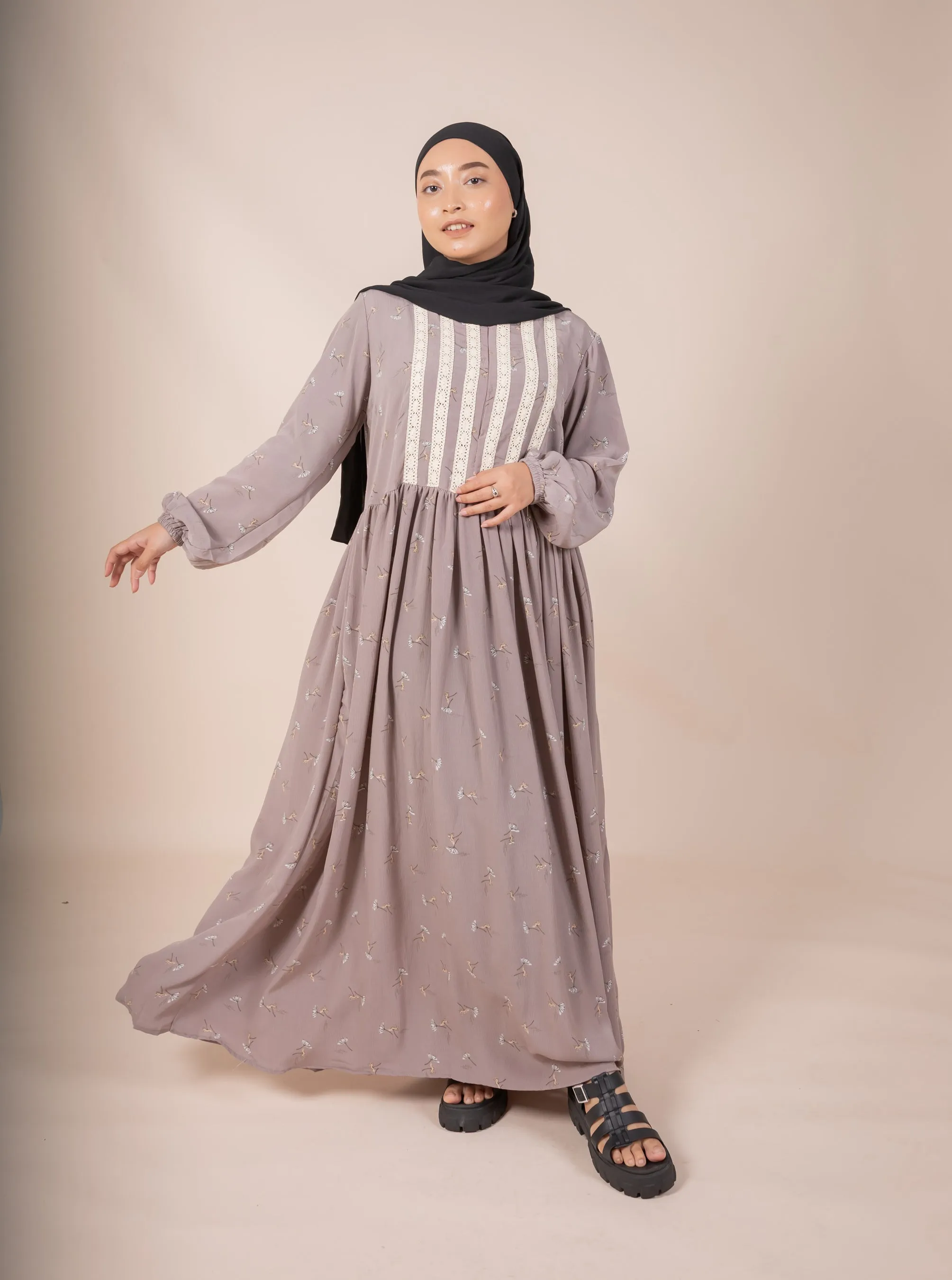 DAHA MAXI DRESS - ASH GREY