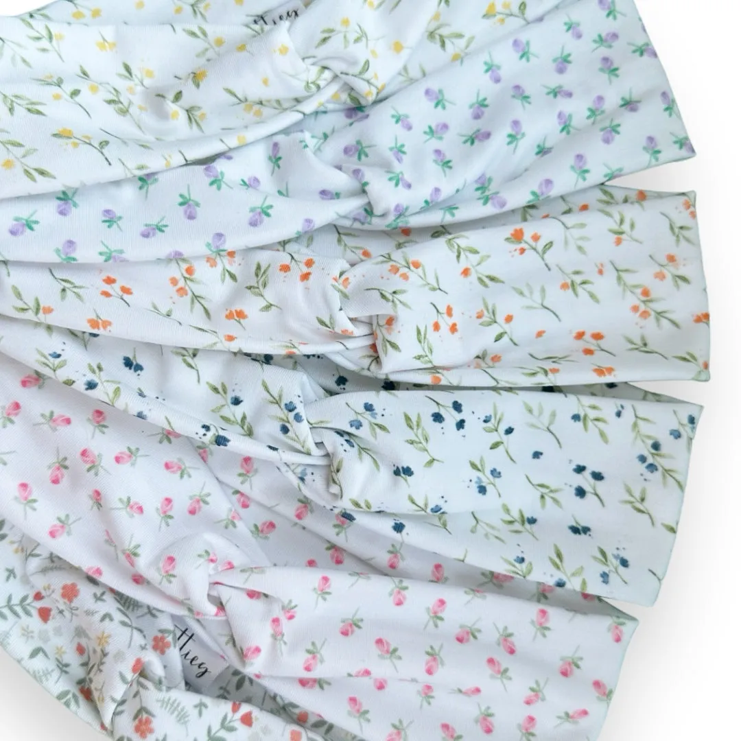 Dainty Floral (Orange) Knotties Headband