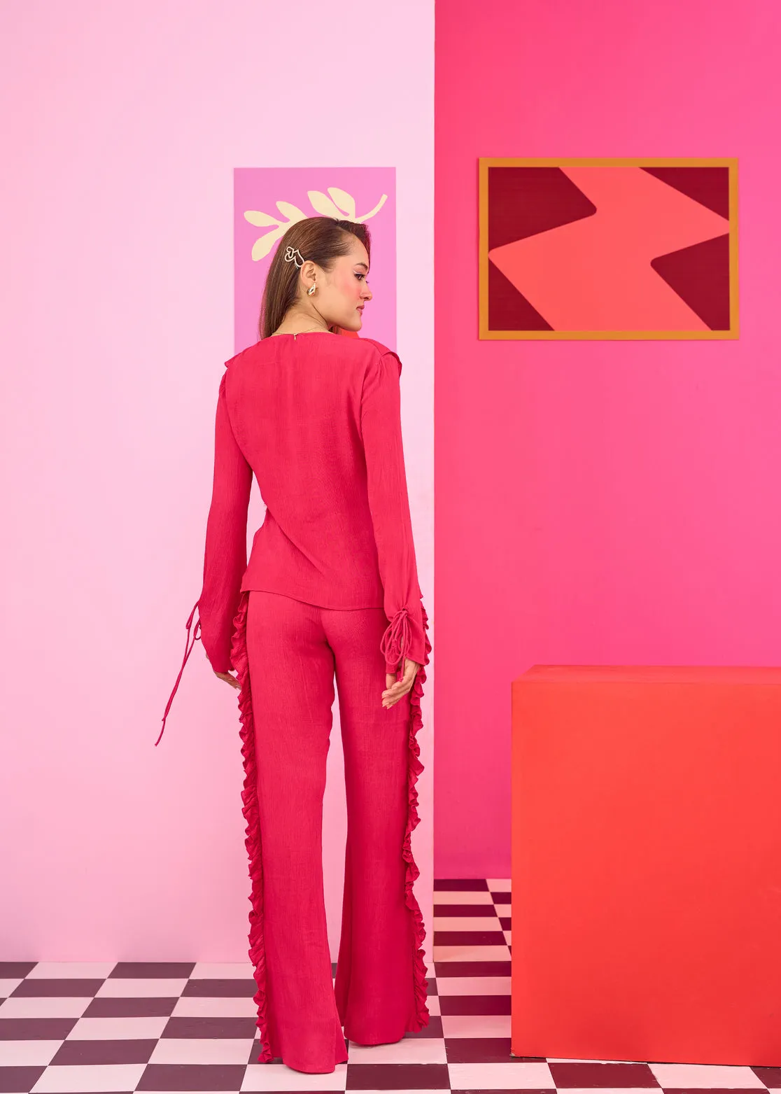 Emily in Paris: Frilled Side Seam Pants