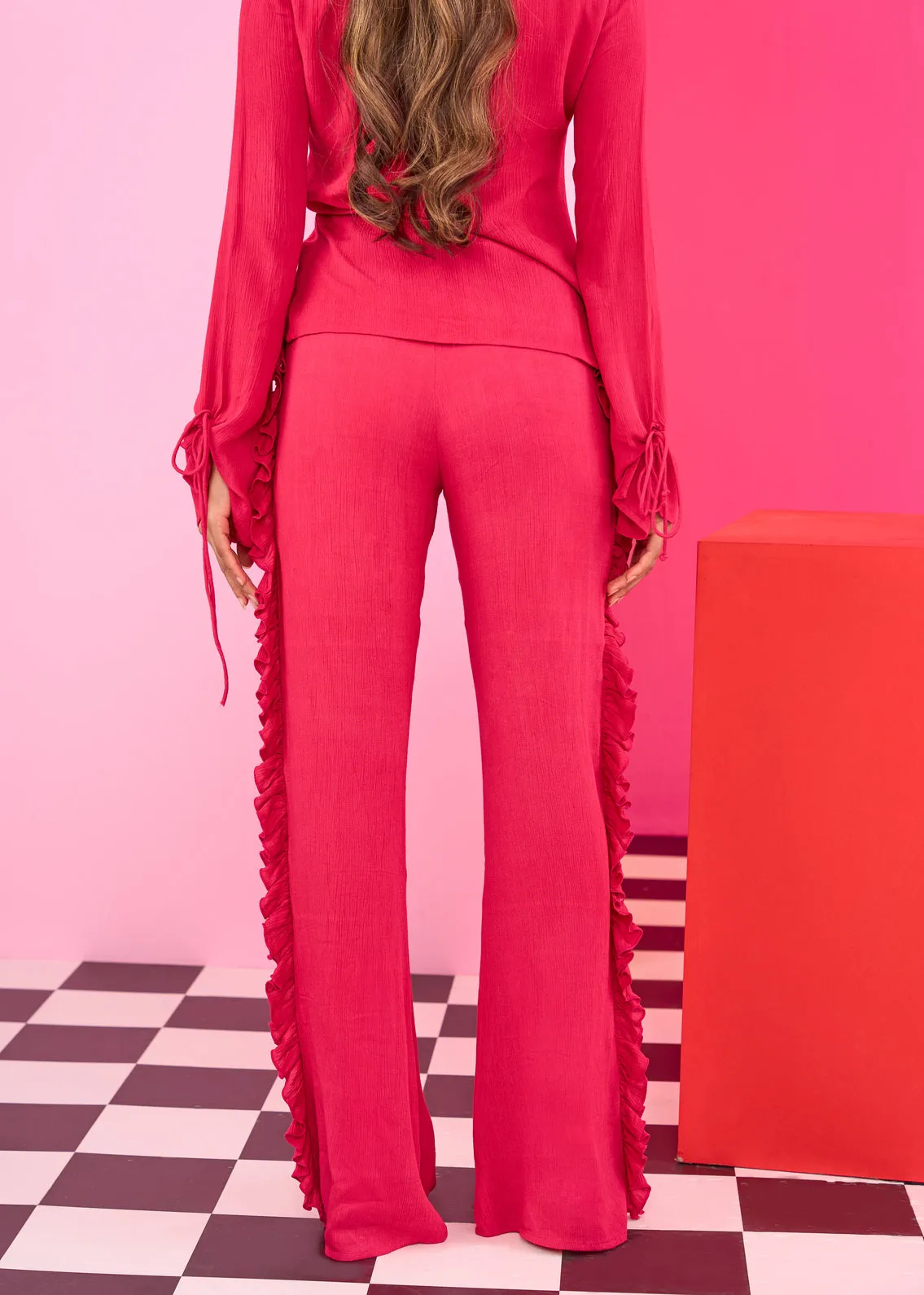 Emily in Paris: Frilled Side Seam Pants