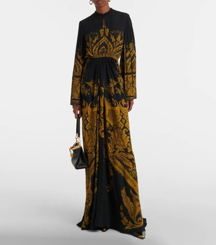 Etro Printed cr√É¬™pe jersey gown