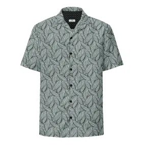 Grey Palm Button Down Hawaiian Shirt