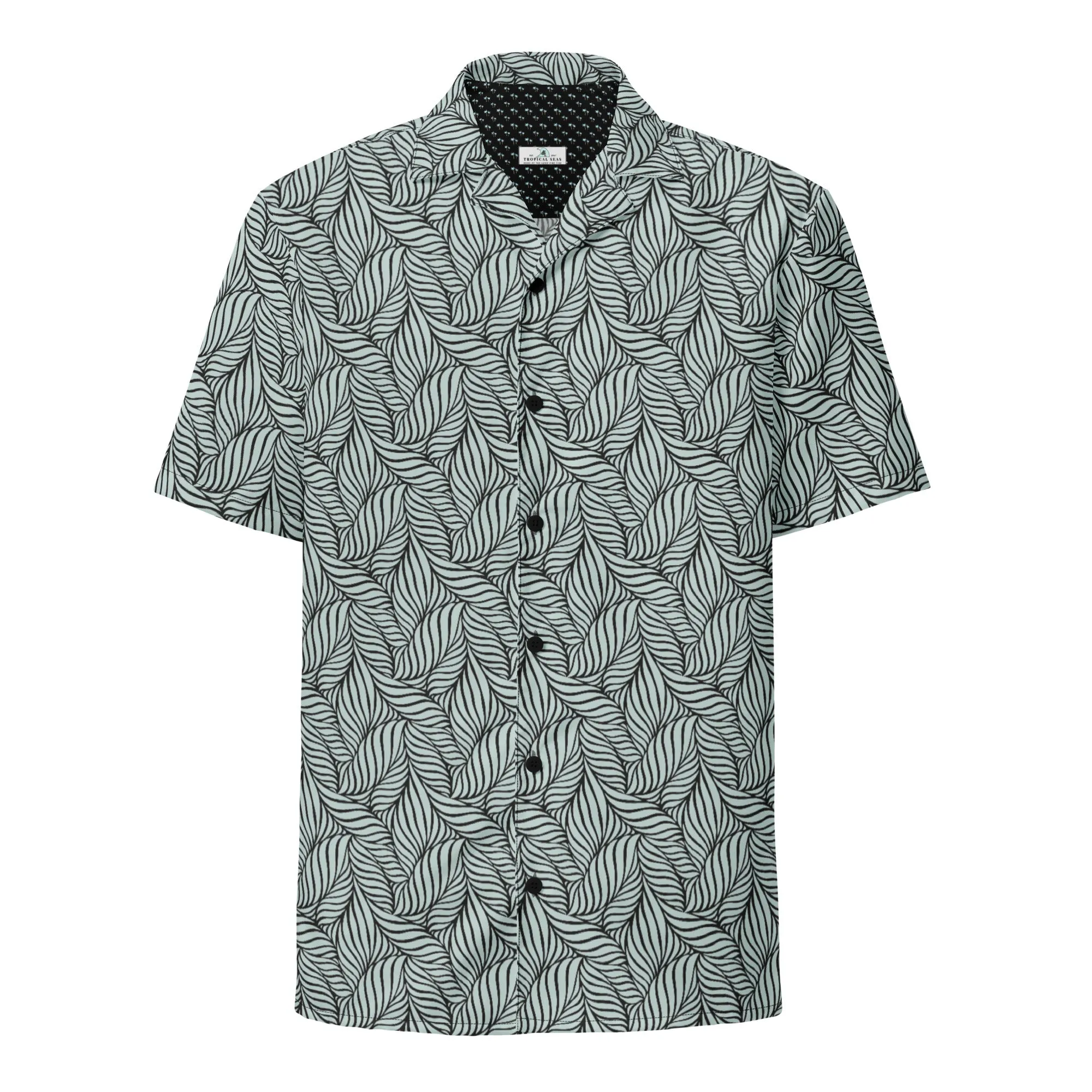 Grey Palm Button Down Hawaiian Shirt