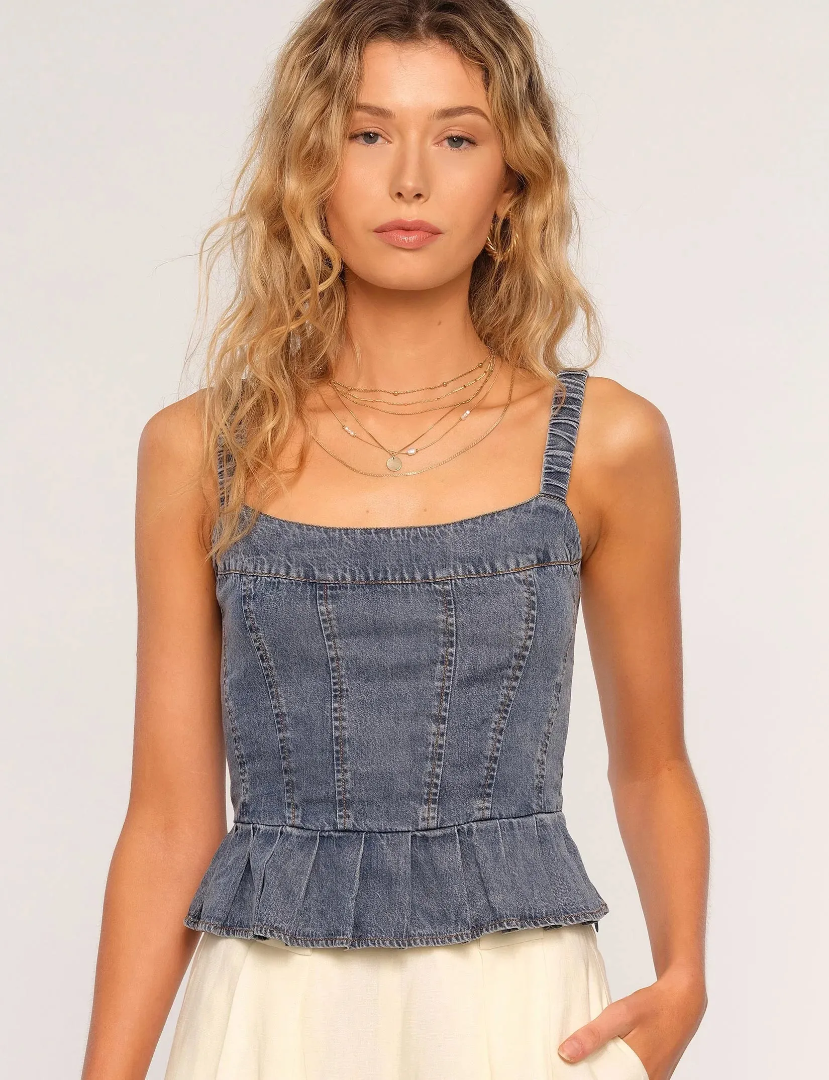 Heartloom | Cecily Corset Denim Top