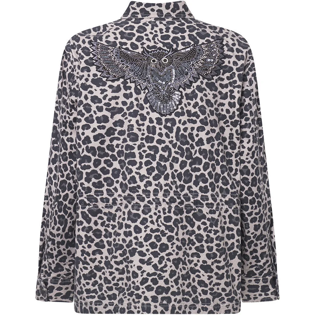 Jane leopard jacket / 100162 - Grey leo print