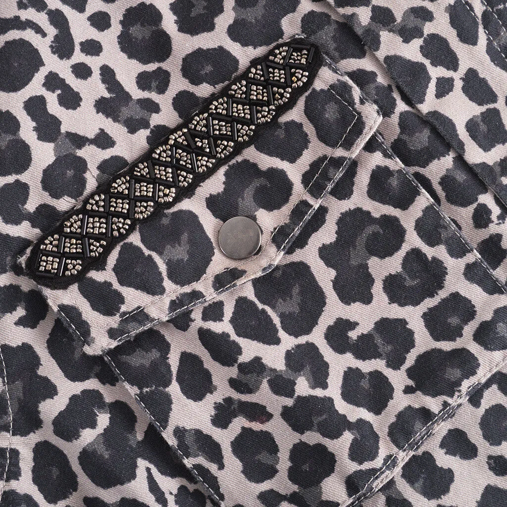 Jane leopard jacket / 100162 - Grey leo print