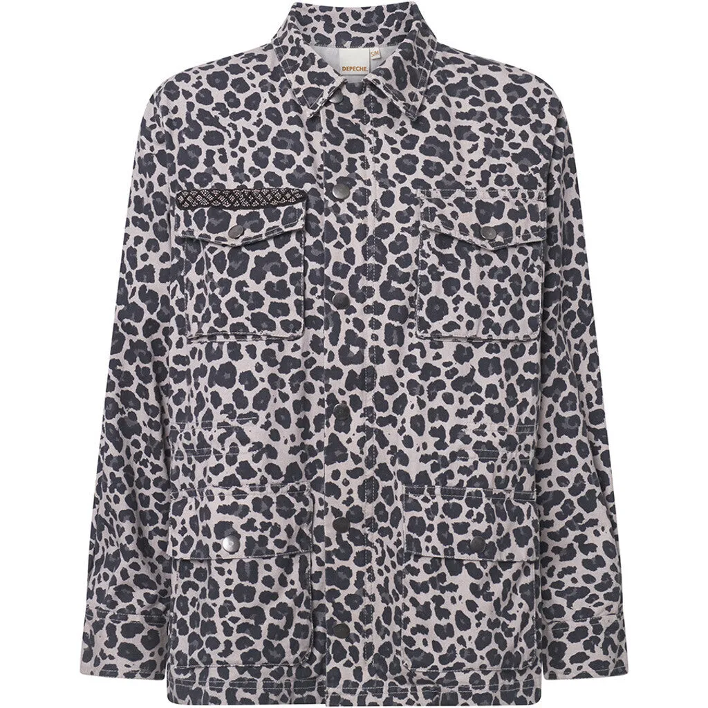 Jane leopard jacket / 100162 - Grey leo print