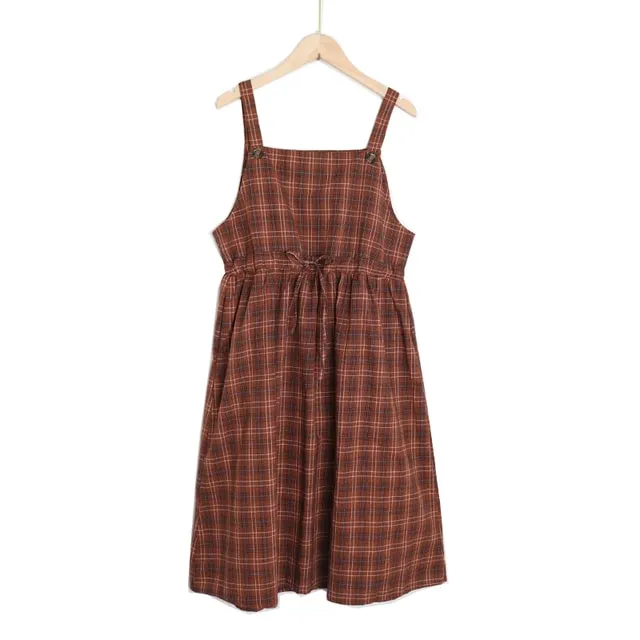 Kawaii Plaid Fashion Pinafore Summer Dress