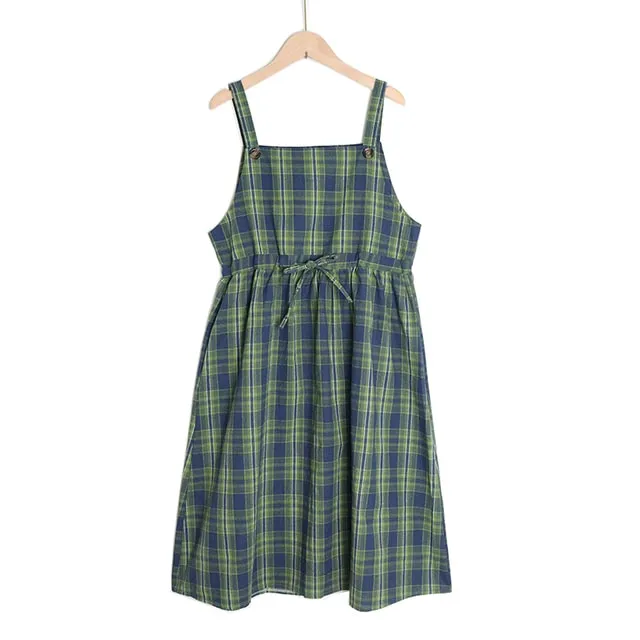 Kawaii Plaid Fashion Pinafore Summer Dress
