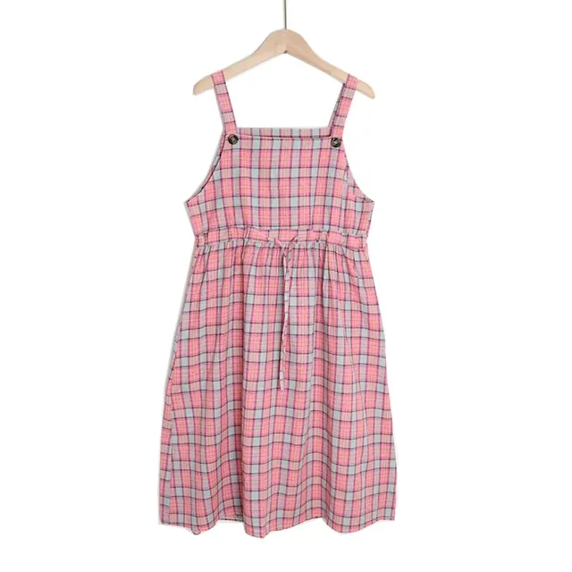 Kawaii Plaid Fashion Pinafore Summer Dress