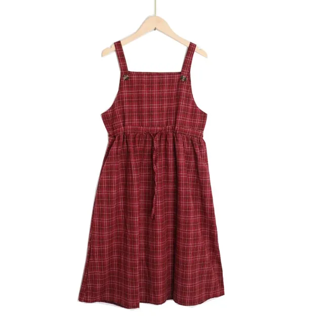 Kawaii Plaid Fashion Pinafore Summer Dress