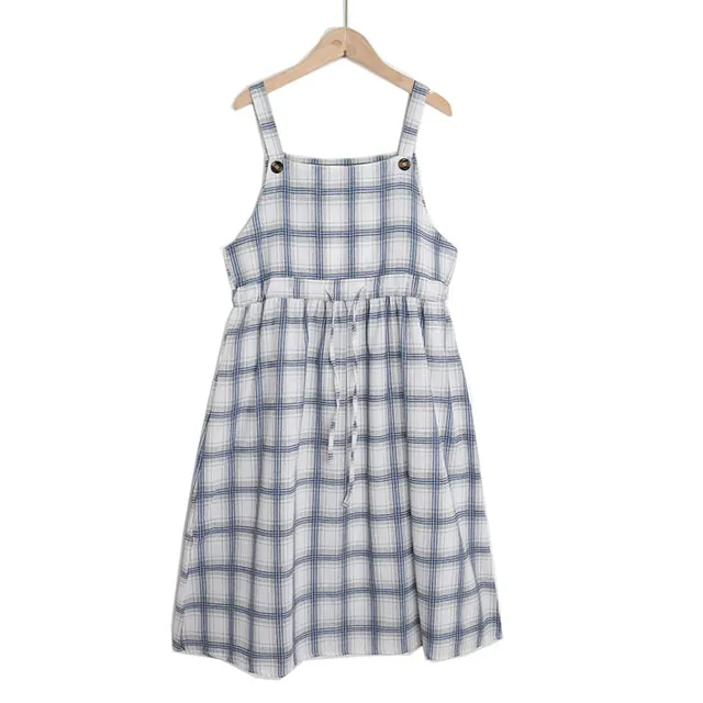 Kawaii Plaid Fashion Pinafore Summer Dress