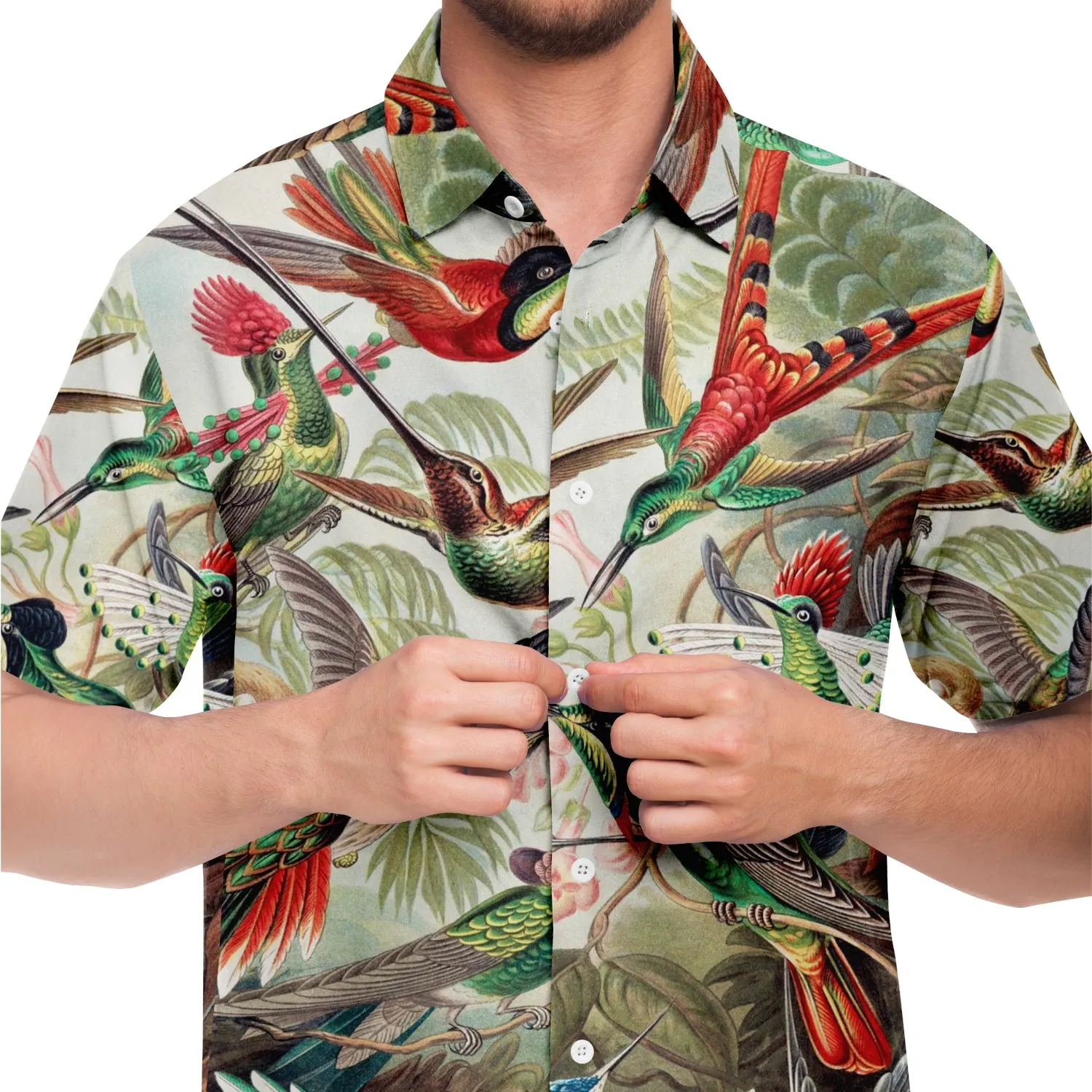 Mens Hummingbird Button-Down Shirt