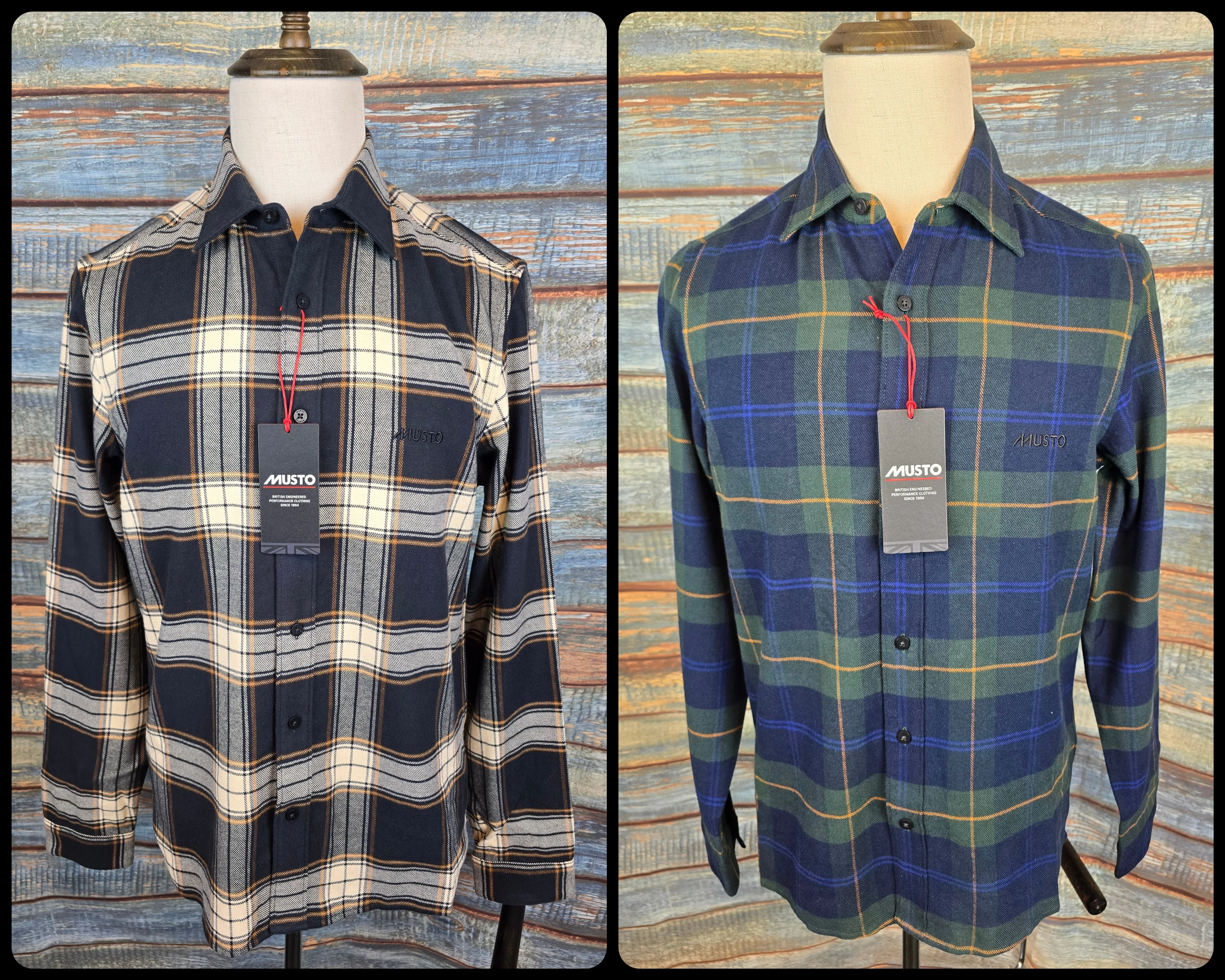 MUSTO MEN'S LONG-SLEEVE PLAID SHIRTS