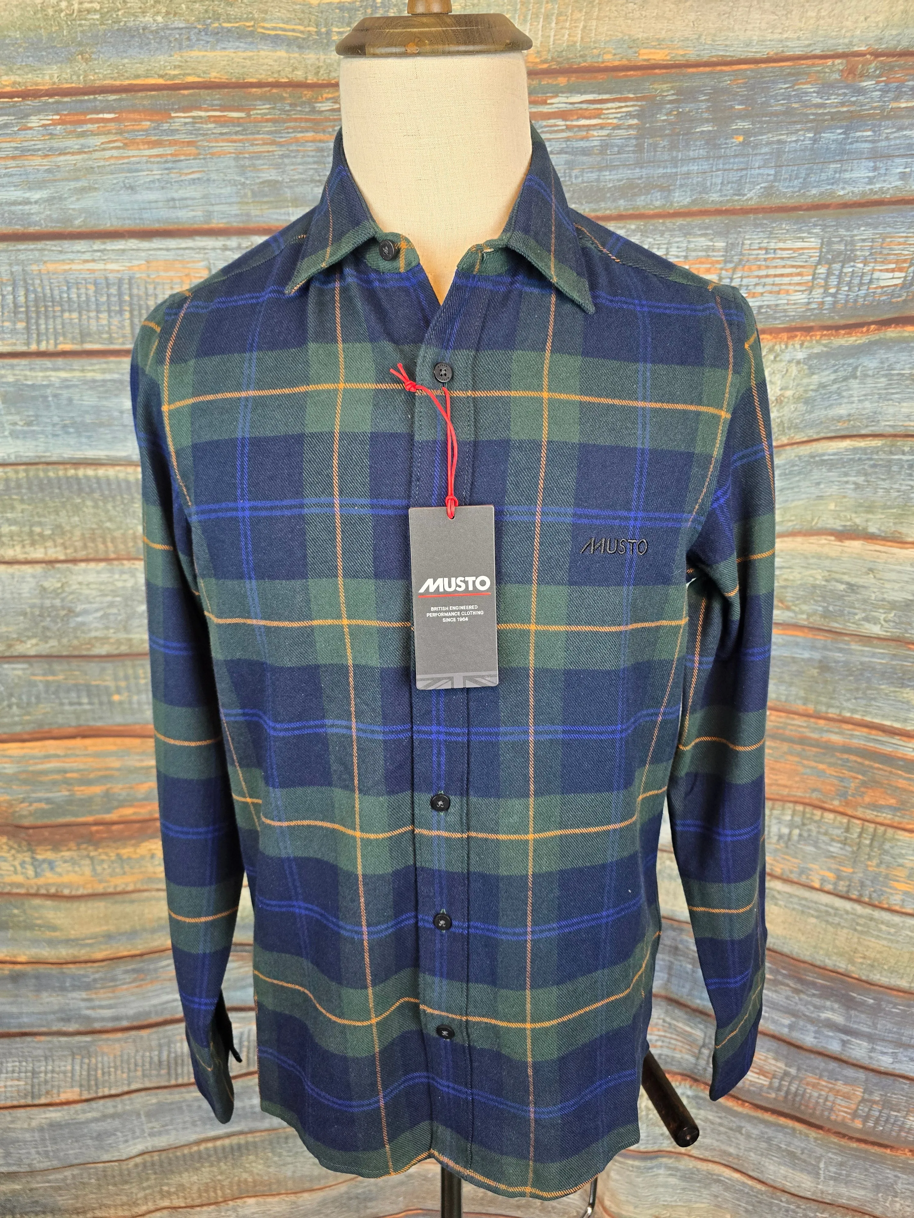 MUSTO MEN'S LONG-SLEEVE PLAID SHIRTS