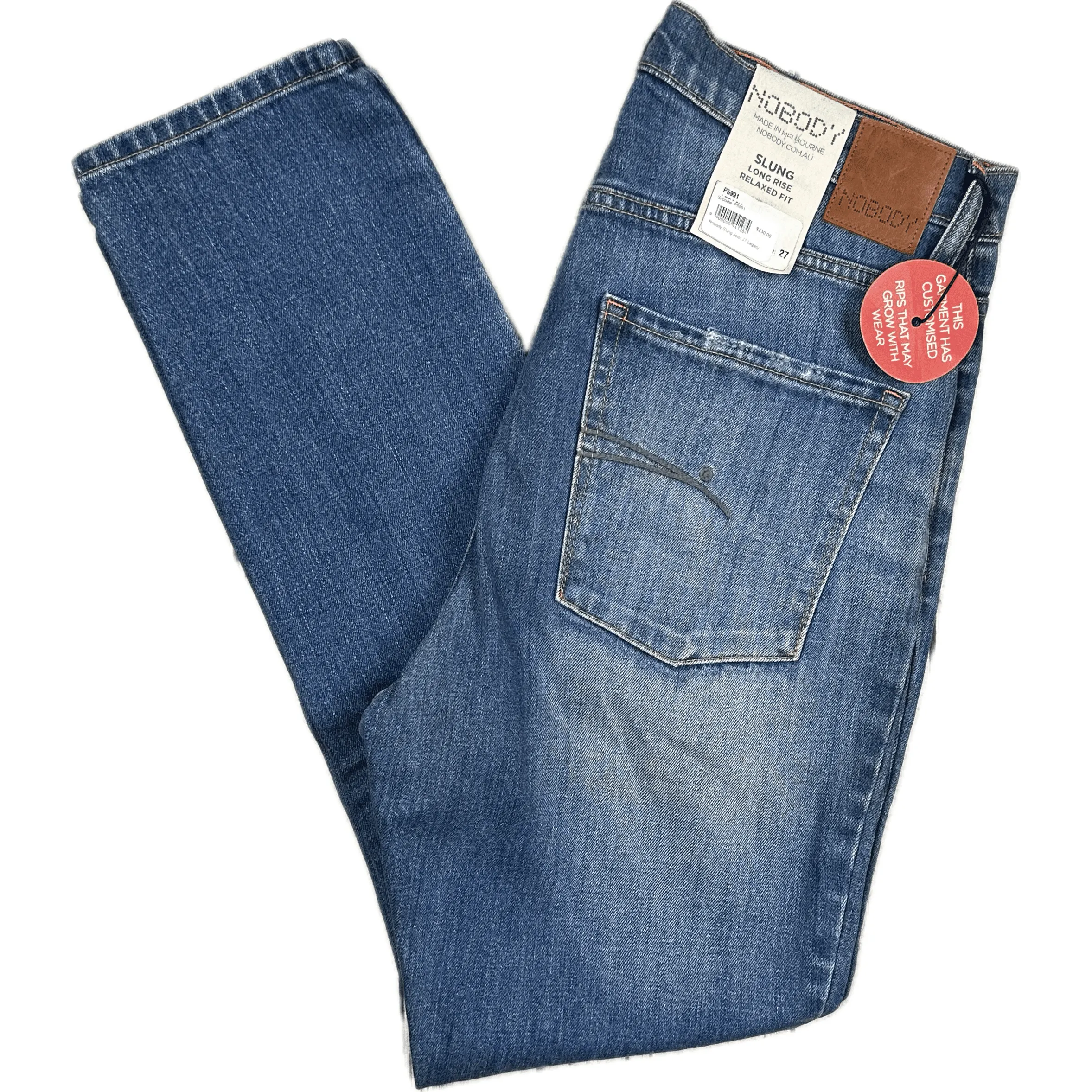 NWT- NOBODY 'Slung' Long Rise Relaxed Fit- Size 27