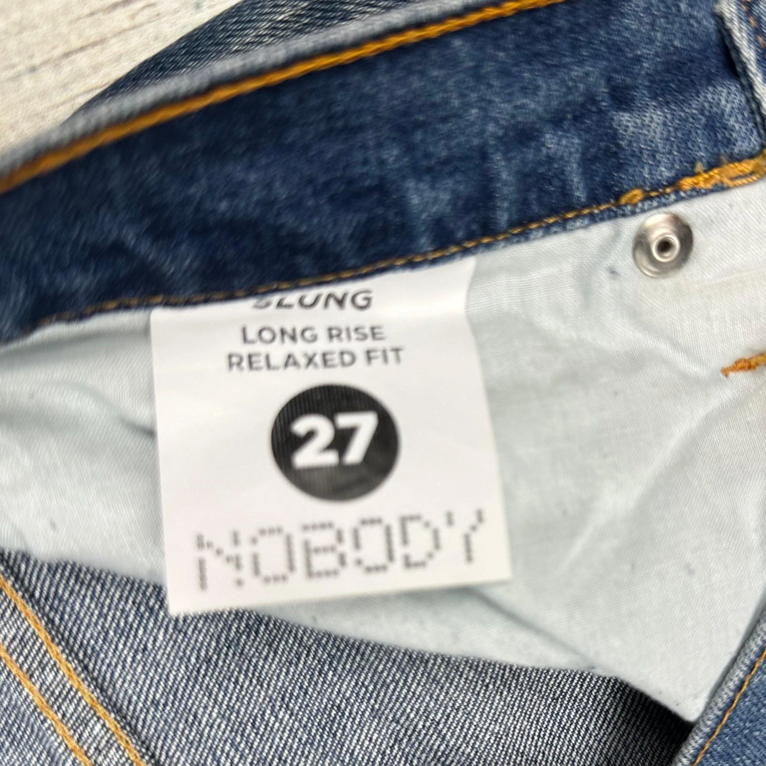 NWT- NOBODY 'Slung' Long Rise Relaxed Fit- Size 27