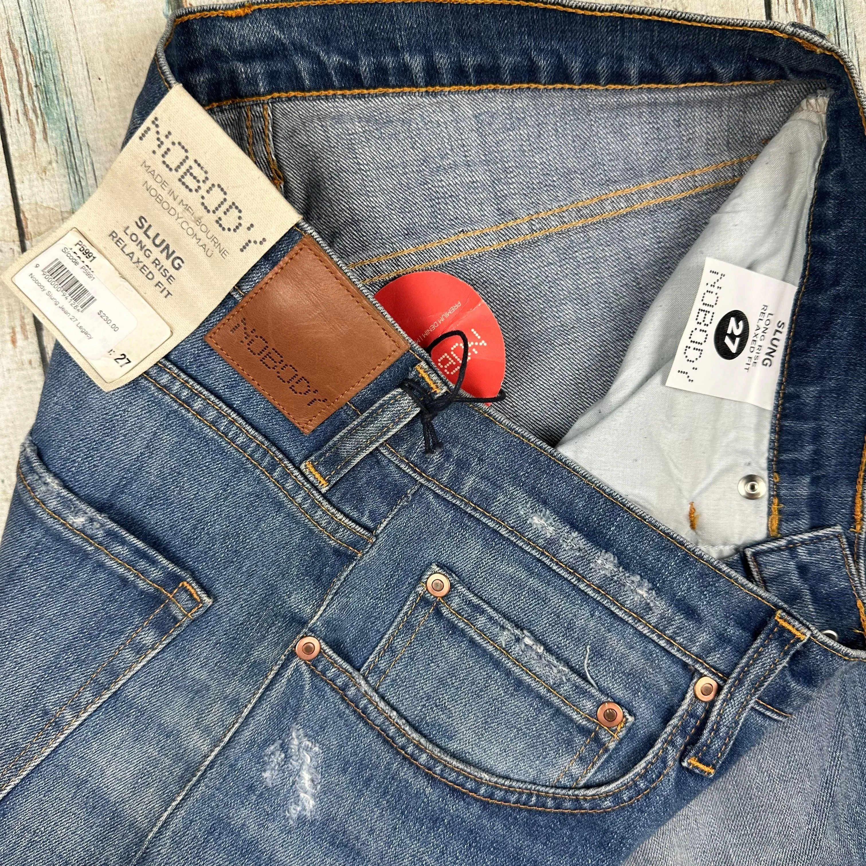 NWT- NOBODY 'Slung' Long Rise Relaxed Fit- Size 27