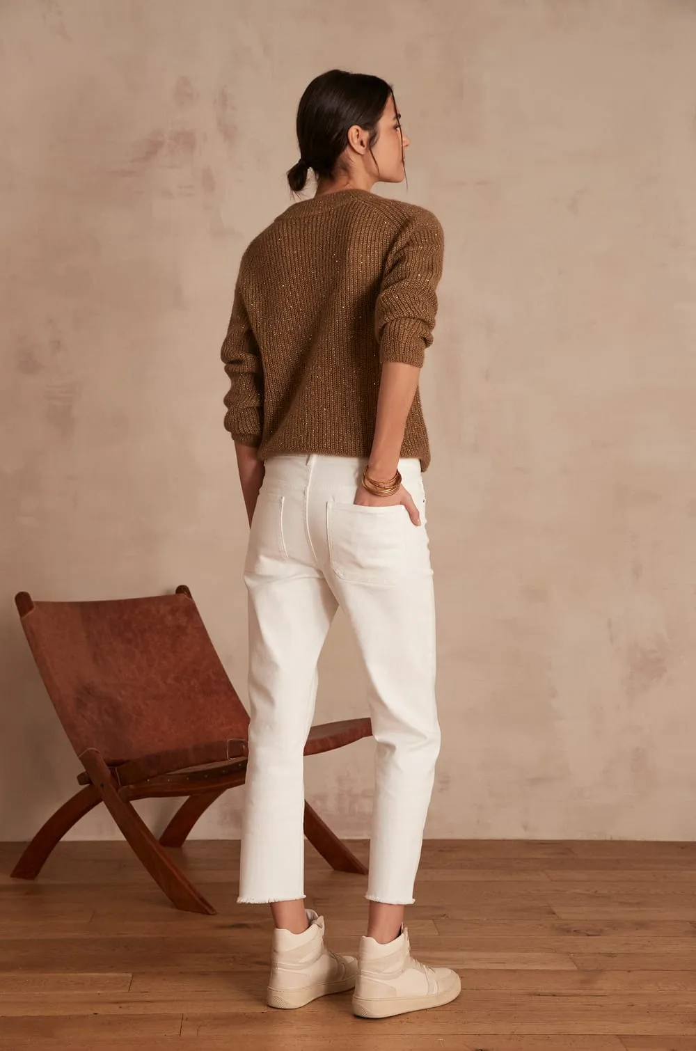 PATIENCE WHITE STRAIGHT-LEG COTTON JEANS