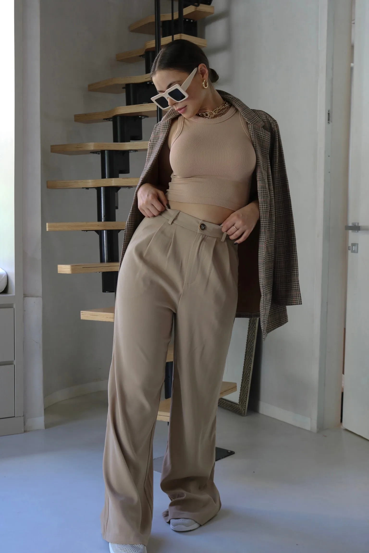 'Princeton' Notched Collar Blazer Jacket in Toffee