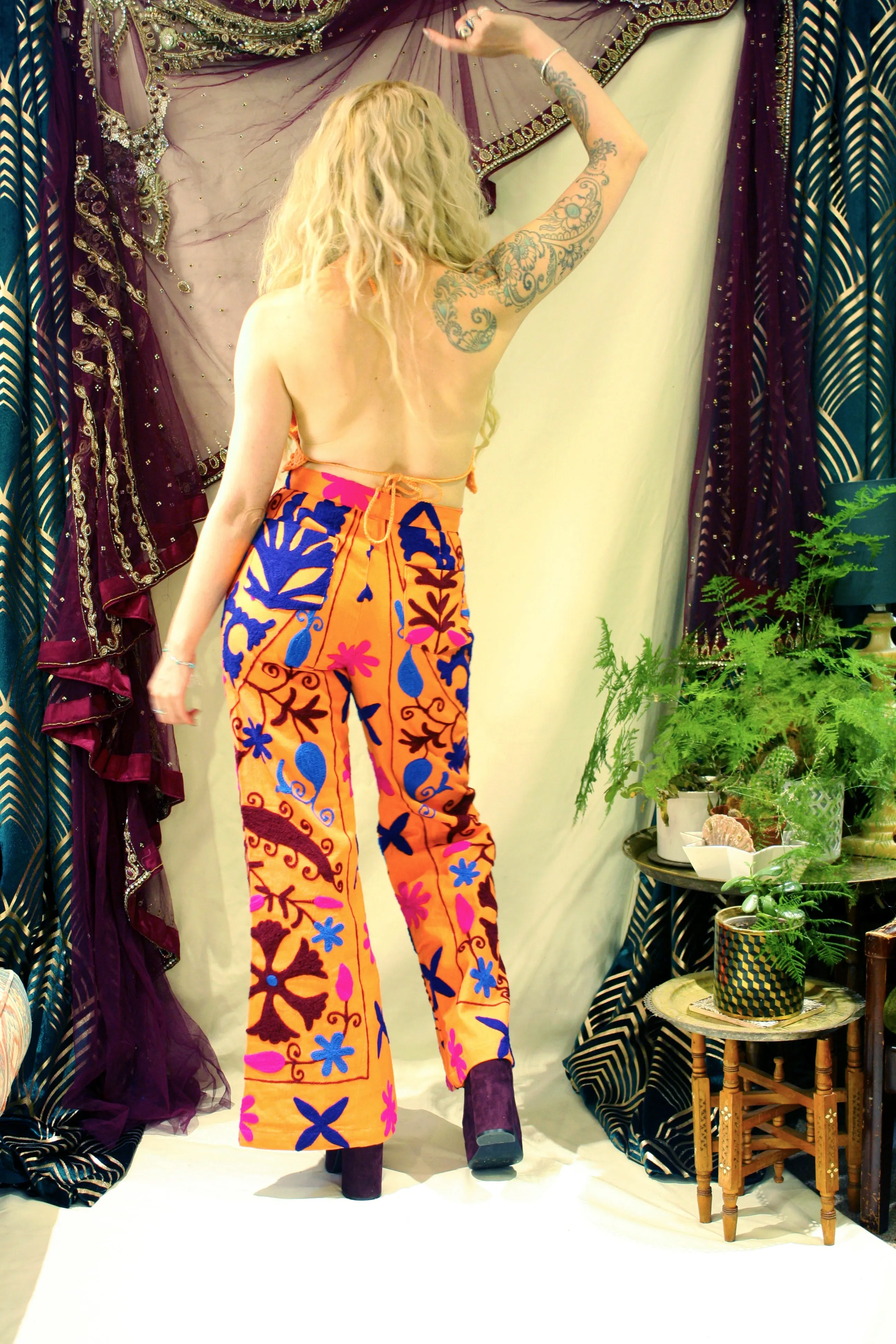 Suzani Embroidered Flares