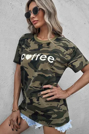 Yocwear Camo Print Coffee Statement Tee