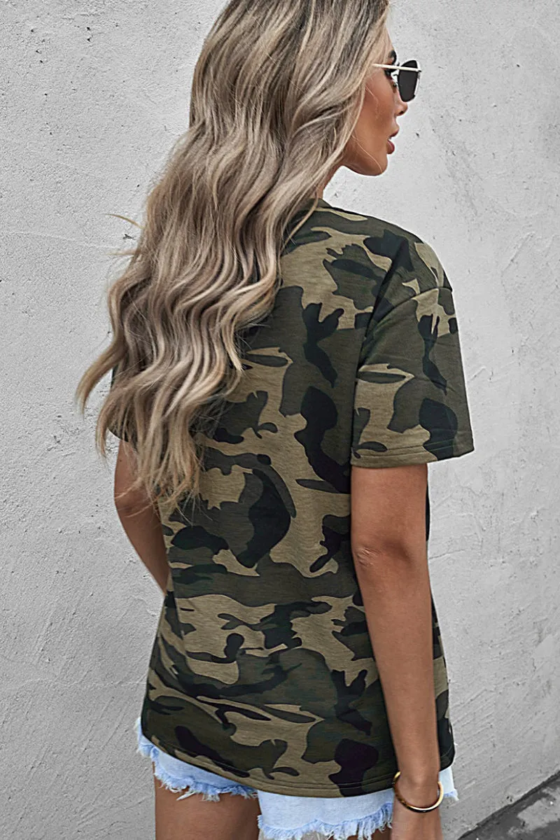 Yocwear Camo Print Coffee Statement Tee